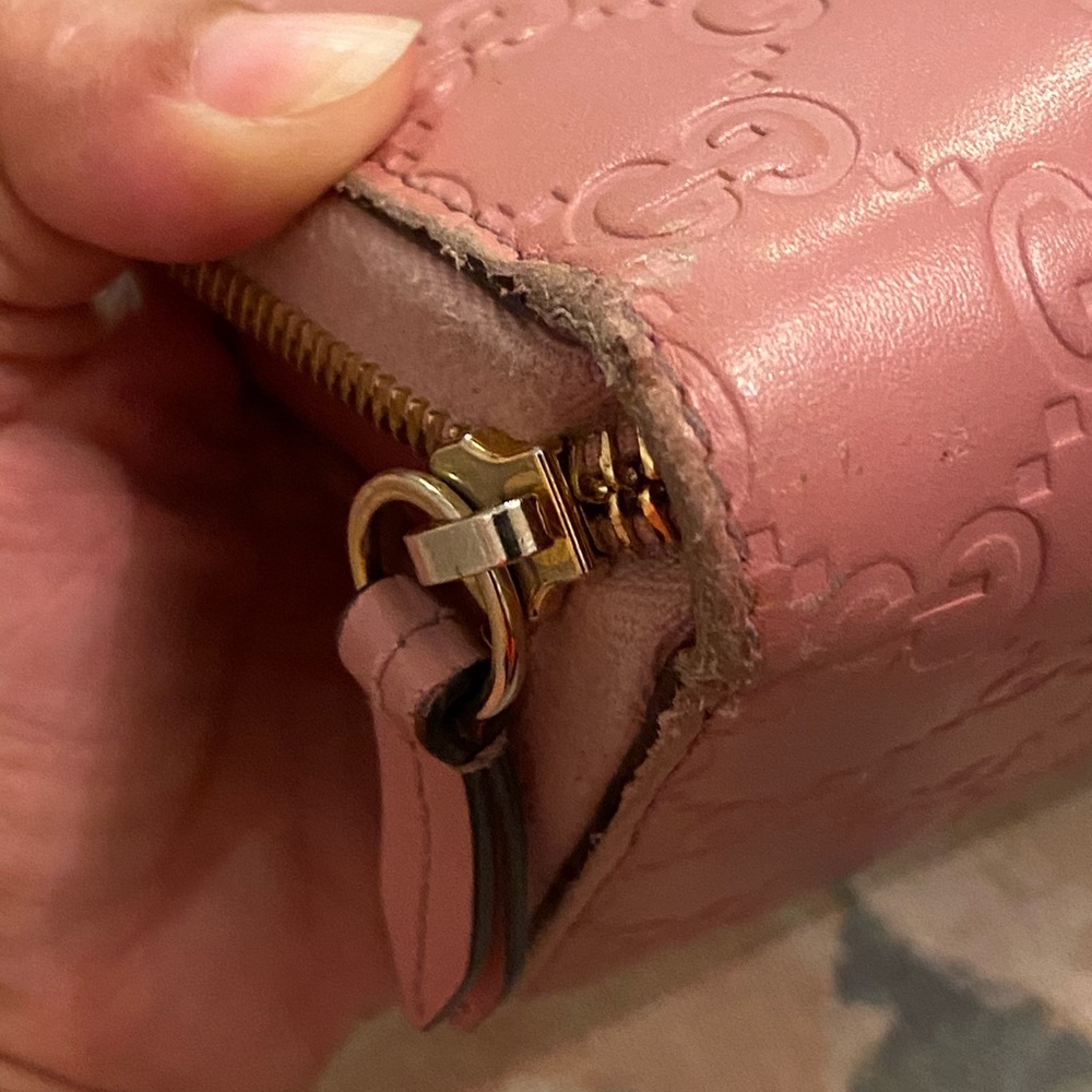 GUCCI Shima Pink Leather Zippy Continental Wallet - Picture 9 of 12